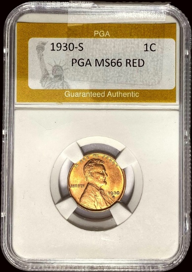 1930-S Lincoln Cent PGA MS66 RED