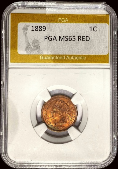 1889 Indian Head Cent PGA MS65 RED