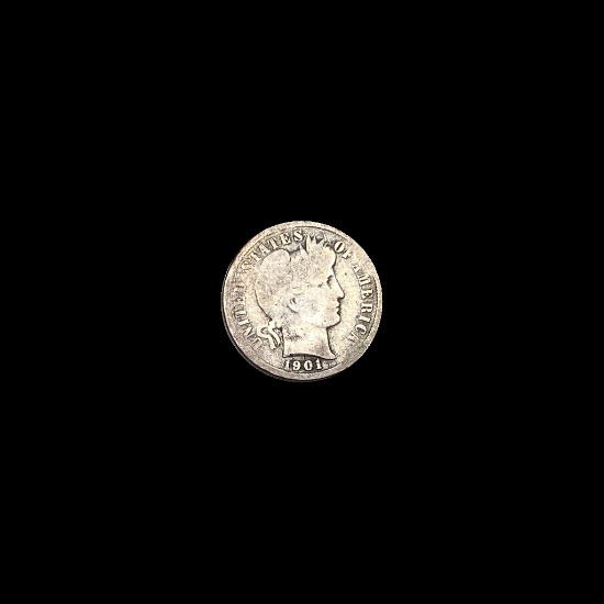 1901-S Silver Barber Dime NICELY CIRCULATED