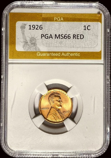 1926 Wheat Cent PGA MS66 RED
