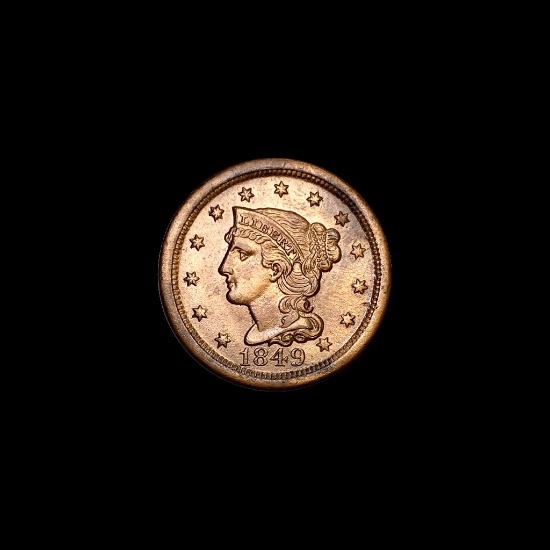 1849 Braided Hair Large Cent CLOSELY UNCIRCULATED