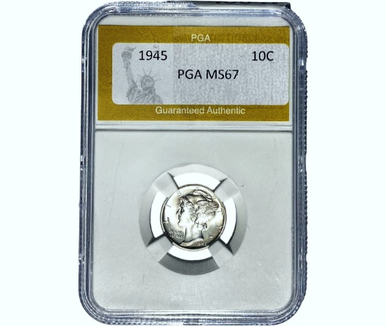 1945 Mercury Silver Dime PGA MS67