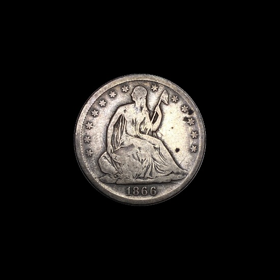 1866-S Seated Liberty Half Dollar NICELY CIRCULATED