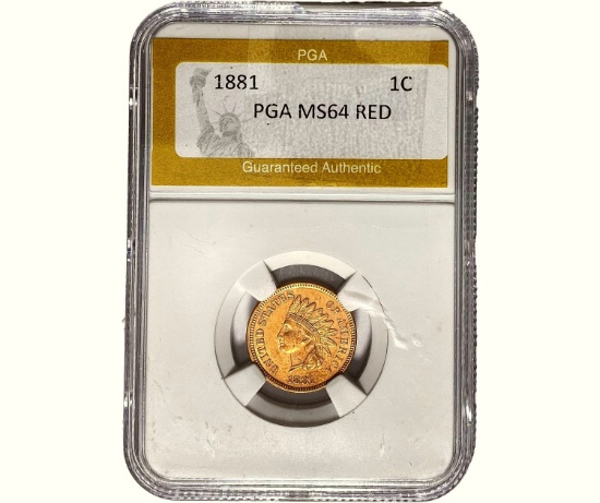 1881 Indian Head Cent PGA MS64 RED