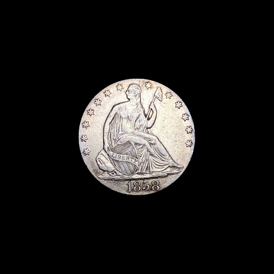 1858 Seated Liberty Half Dollar CLOSELY UNCIRCULATED