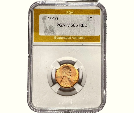 1910 Wheat Cent PGA MS65 RED