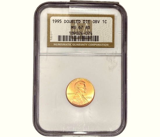 1995 Lincoln Memorial Cent NGC MS67 RD Double Die