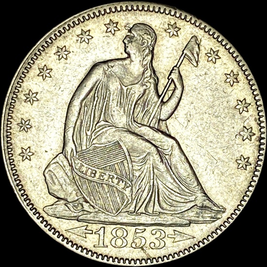 1853 Arrows Seated Liberty Half Dollar CLOSELY UNCIRCULATED