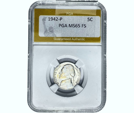 1942-P Jefferson Nickel PGA MS65 FS