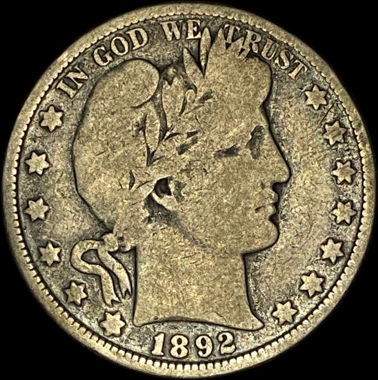 1892-O Silver Barber Half Dollar NICELY CIRCULATED