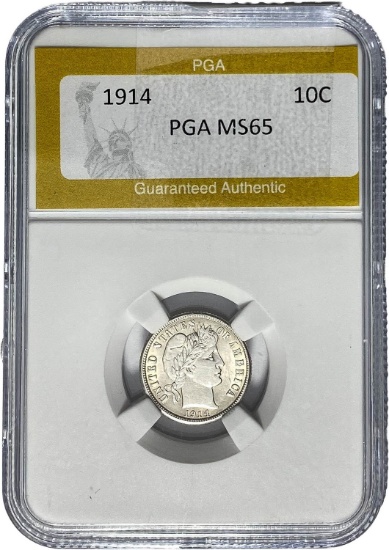 1914 Barber Dime PGA MS65