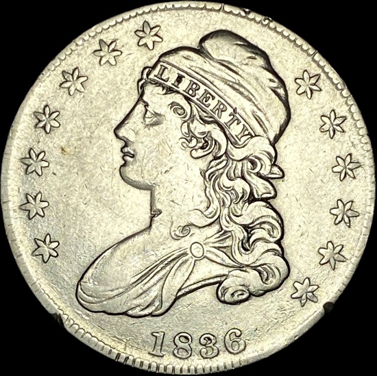 1836 Capped Bust Silver Half Dollar CLOSELY UNCIRCULATED