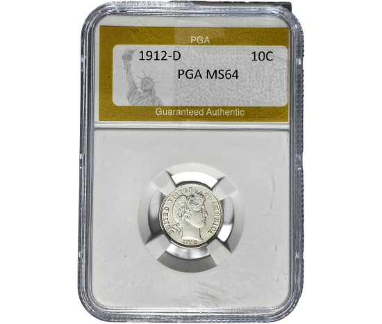 1912-D Barber Dime PGA MS64