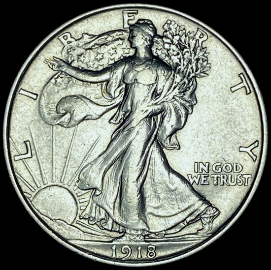 1918 Walking Liberty Half Dollar CHOICE AU