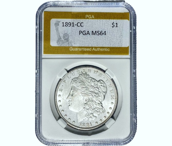 1891-CC Morgan Silver Dollar PGA MS64