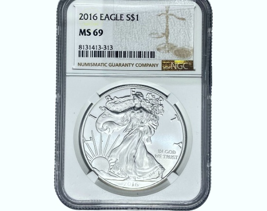 2016 $1 Silver Eagle NGC MS69