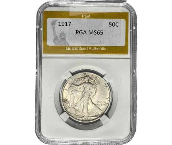 1917 Walking Liberty Half Dollar PGA MS65