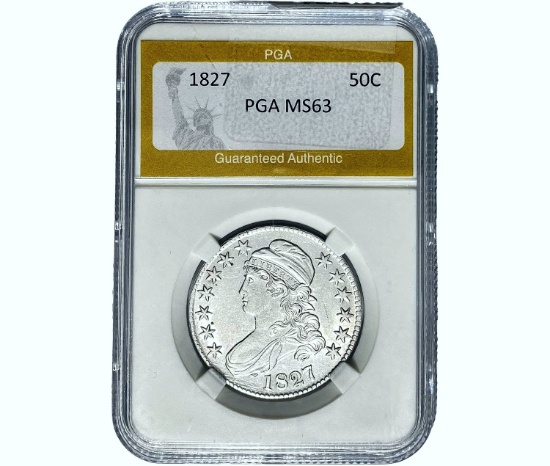 1827 Capped Bust Half Dollar PGA MS63