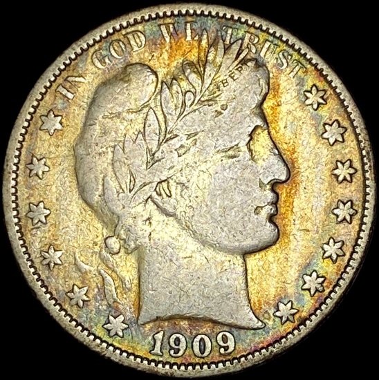 1909-O Silver Barber Half Dollar LIGHTLY CIRCULATED