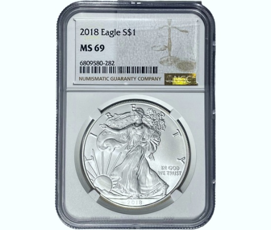 2018 $1 Silver Eagle NGC MS69