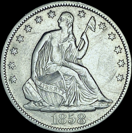 1858-S Silver Half Dollar CHOICE AU