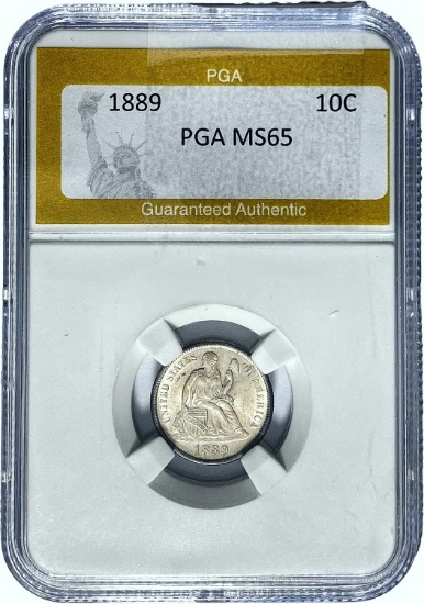 1889 Seated Liberty Dime PGA MS65