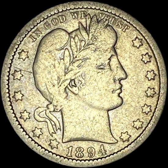 1894-O Silver Barber Quarter LIGHTLY CIRCULATED
