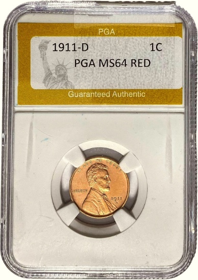 1911-D Wheat Cent PGA MS64 RED