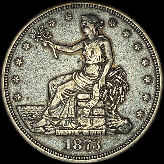 1873 Silver Trade Dollar NEARLY UNCIRCULATED