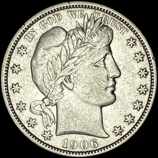 1906-O Silver Barber Half Dollar CLOSELY UNCIRCULATED