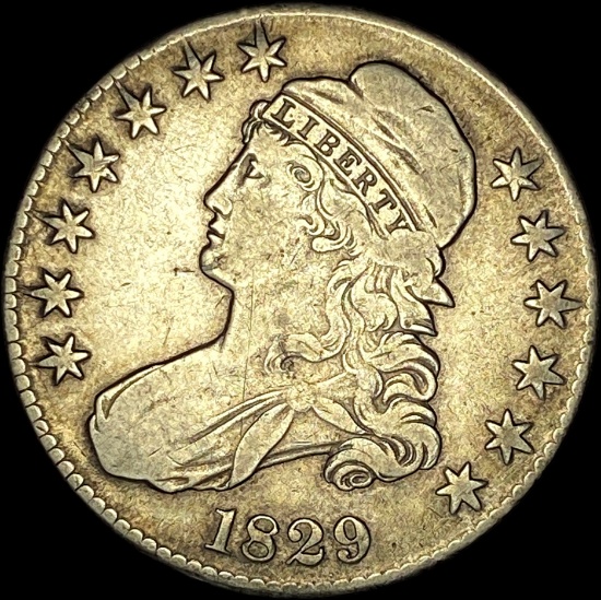 1829 Capped Bust Half Dollar LIGHTLY CIRCULATED