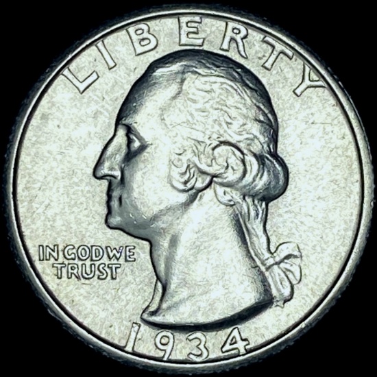 1934 Silver Washington Quarter CHOICE BU