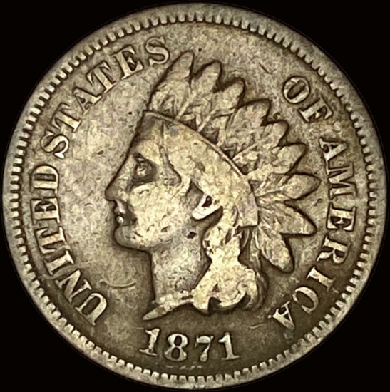 1871 Indian Head Cent LIGHTLY CIRCULATED
