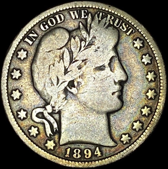 1894-O Silver Barber Half Dollar NICELY CIRCULATED