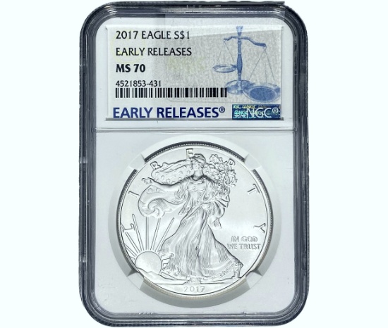 2017 $1 Silver Eagle NGC MS70 Early Release