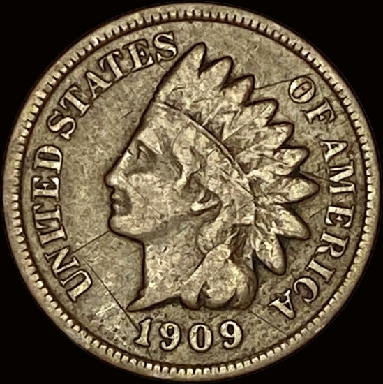 1909-S Indian Head Cent LIGHTLY CIRCULATED
