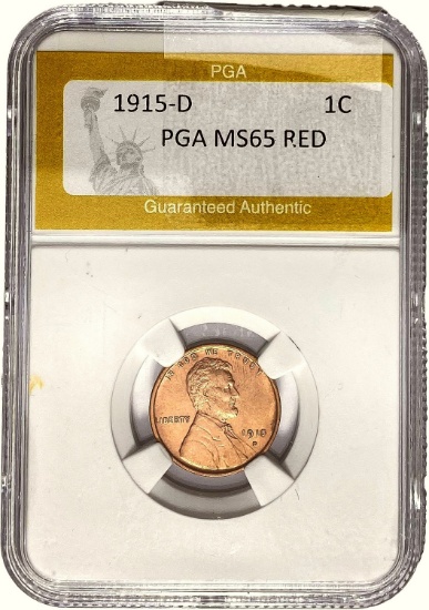 1915-D Wheat Cent PGA MS65 RED