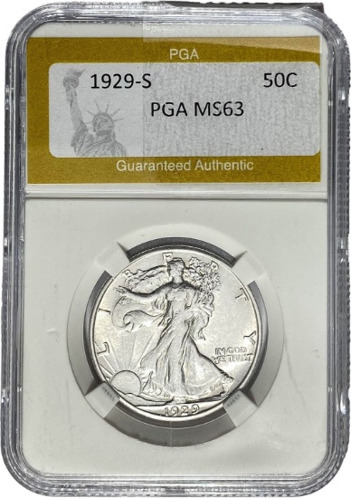 1929-S Walking Liberty Half Dollar PGA MS63