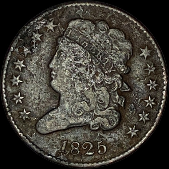1825 Classic Head Half Cent LIGHTLY CIRCULATED