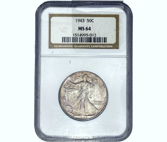 1943 Walking Liberty Half Dollar NGC MS64