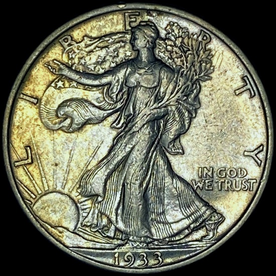 1933-S Silver Walking Liberty Half Dollar CHOICE AU