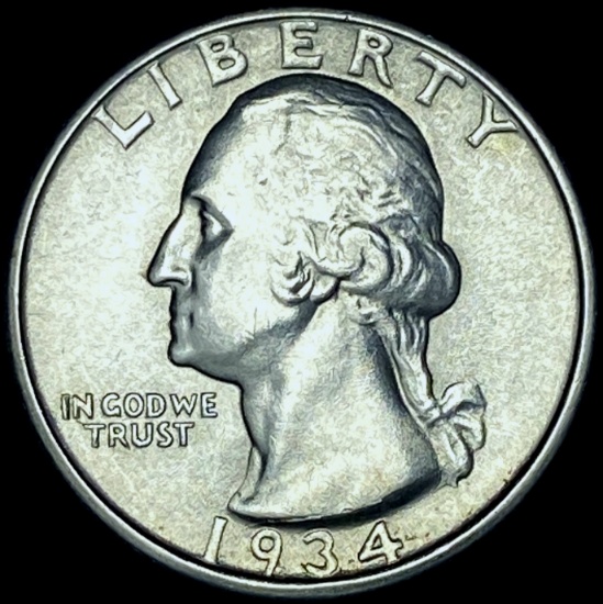 1934 Silver Washington Quarter CHOICE BU
