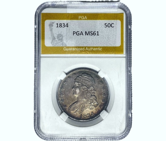 1834 Capped Bust Half Dollar PGA MS61