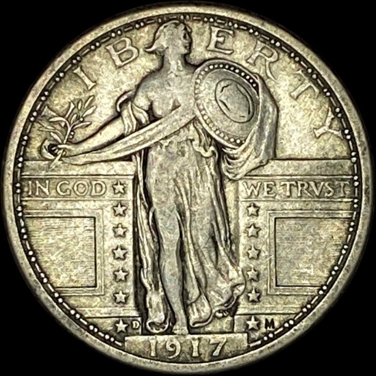 1917-D Type 1 Standing Liberty Quarter NEARLY UNCIRCULATED