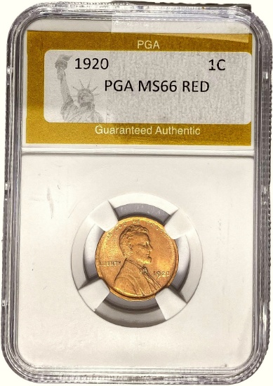 1920 Wheat Cent PGA MS66 RED