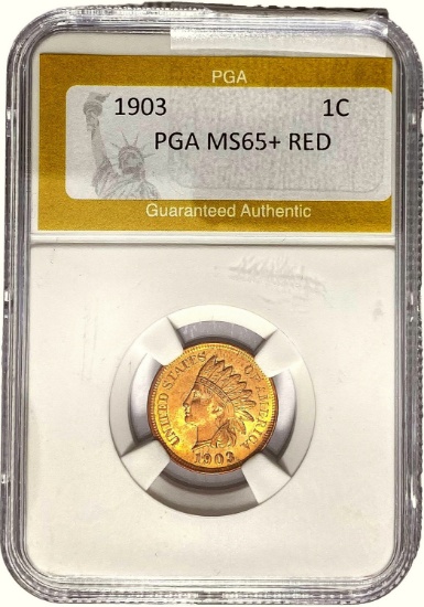 1903 Indian Head Cent PGA MS65+ RED