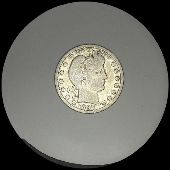 1897-S Silver Barber Quarter NICELY CIRCULATED