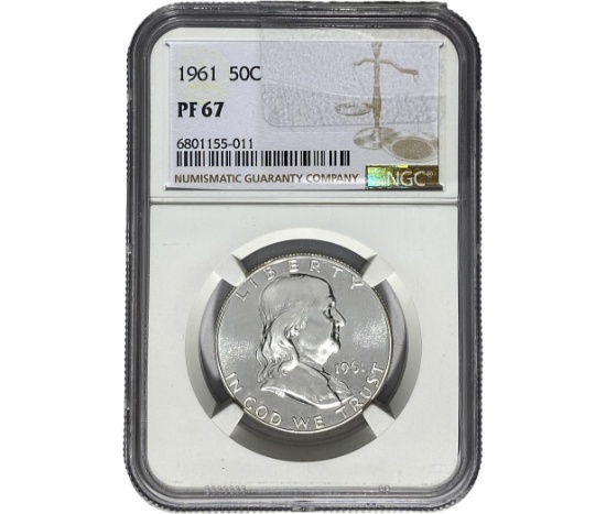 1961 Franklin Half Dollar NGC PF70