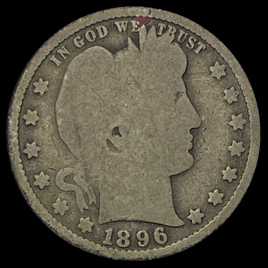 1896 Barber Quarter NICELY CIRCULATED