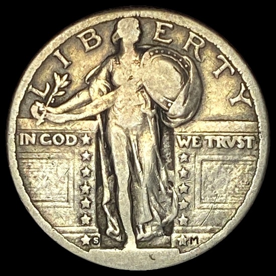 1927-S Silver Standing Liberty Quarter LIGHTLY CIRCULATED